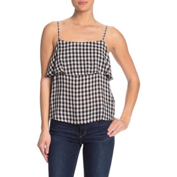 NWT ABOUND Gingham Ruffle Tiered Tank Top - Picture 1 of 2